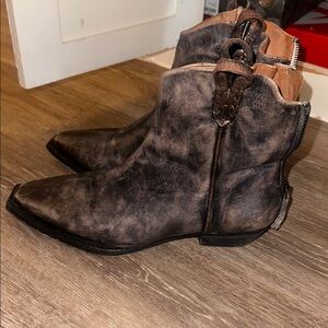 We The Free Distressed Brown Ankle Boots